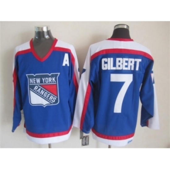 NHL New York Rangers #7 Rod Gilbert Blue CCM Throwback Jerseys NHL New York Rangers #7 Rod Gilbert Blue CCM Throwback Jerseys
