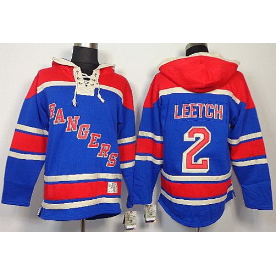 New York Rangers 2 Brian Leetch Blue Lace-Up Jersey Hoodies New York Rangers 2 Brian Leetch Blue Lace-Up Jersey Hoodies