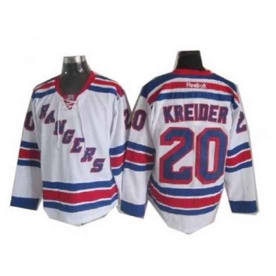 New York Rangers #20 Chris Kreider White NHL Jersey New York Rangers #20 Chris Kreider White NHL Jersey