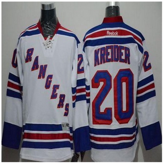 New York Rangers #20 Chris Kreider White Road Stitched NHL Jersey New York Rangers #20 Chris Kreider White Road Stitched NHL Jersey