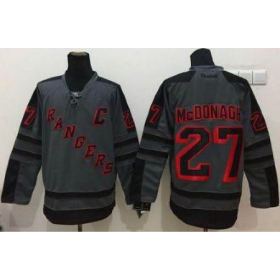 New York Rangers #27 Ryan McDonagh Charcoal Cross Check Fashion Stitched NHL Jersey New York Rangers #27 Ryan McDonagh Charcoal Cross Check Fashion Stitched NHL Jersey