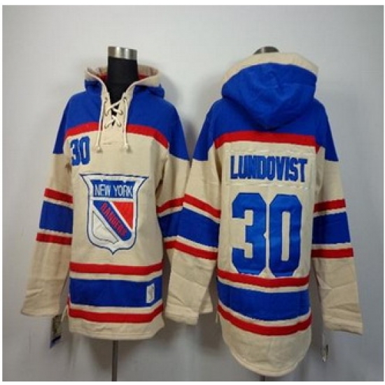 New York Rangers #30 Henrik Lundqvist Cream Sawyer Hooded Sweatshirt Stitched NHL jersey New York Rangers #30 Henrik Lundqvist Cream Sawyer Hooded Sweatshirt Stitched NHL jersey