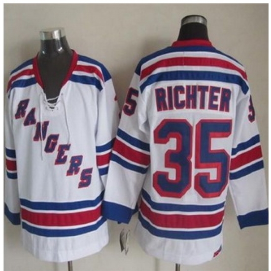 New York Rangers #35 Mike Richter White CCM Throwback Stitched NHL Jersey New York Rangers #35 Mike Richter White CCM Throwback Stitched NHL Jersey