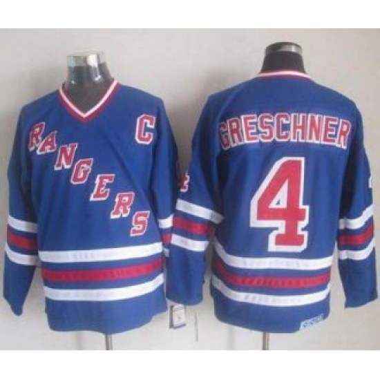 New York Rangers #4 Ron Greschner Blue CCM Heroes Of Hockey Alumni Stitched NHL Jersey New York Rangers #4 Ron Greschner Blue CCM Heroes Of Hockey Alumni Stitched NHL Jersey