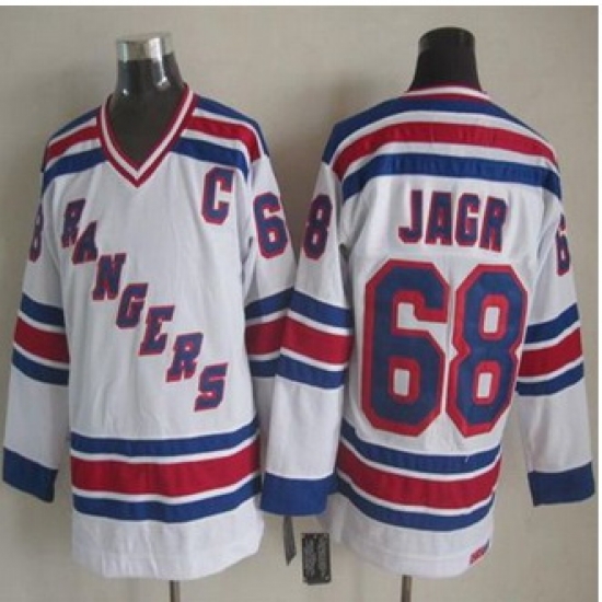 New York Rangers #68 Jaromir Jagr White CCM Throwback Stitched NHL Jersey New York Rangers #68 Jaromir Jagr White CCM Throwback Stitched NHL Jersey