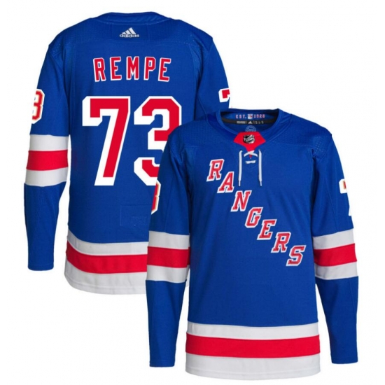 New York Rangers #73 Matt Rempe Men 2024 Hockey Blue Home Stitched Jersey New York Rangers #73 Matt Rempe Men 2024 Hockey Blue Home Stitched Jersey