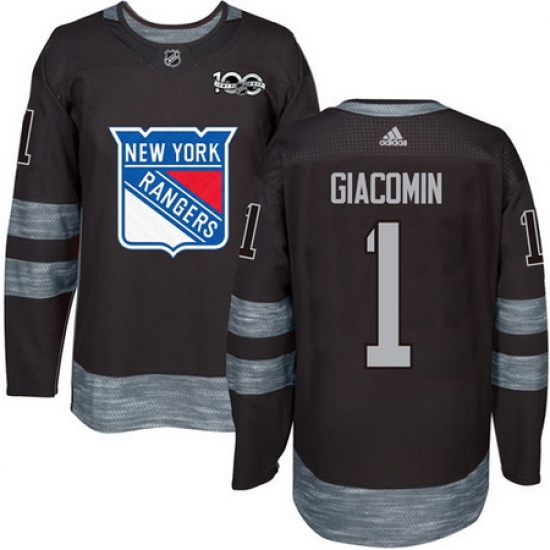 Rangers #1 Eddie Giacomin Black 1917 2017 100th Anniversary Stitched NHL Jersey Rangers #1 Eddie Giacomin Black 1917 2017 100th Anniversary Stitched NHL Jersey