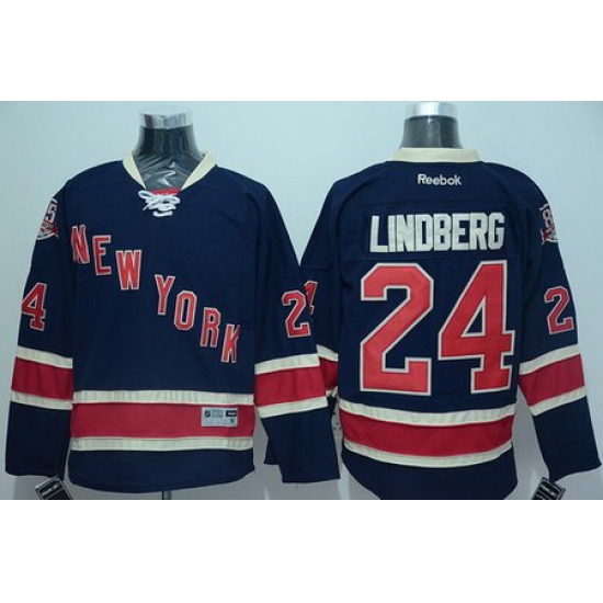 Rangers #24 Oscar Lindberg Navy Blue Stitched NHL Jersey Rangers #24 Oscar Lindberg Navy Blue Stitched NHL Jersey