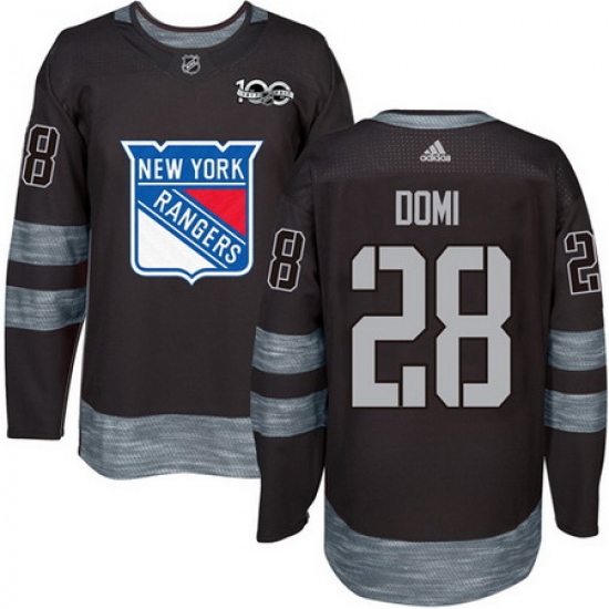 Rangers #28 Tie Domi Black 1917 2017 100th Anniversary Stitched NHL Jersey Rangers #28 Tie Domi Black 1917 2017 100th Anniversary Stitched NHL Jersey