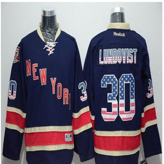 Rangers #30 Henrik Lundqvist Navy Blue USA Flag Fashion Stitched NHL Jersey Rangers #30 Henrik Lundqvist Navy Blue USA Flag Fashion Stitched NHL Jersey