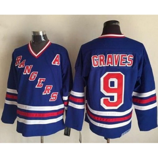 Rangers #9 Adam Graves Blue CCM Heroes of Hockey Alumni Stitched NHL Jersey Rangers #9 Adam Graves Blue CCM Heroes of Hockey Alumni Stitched NHL Jersey