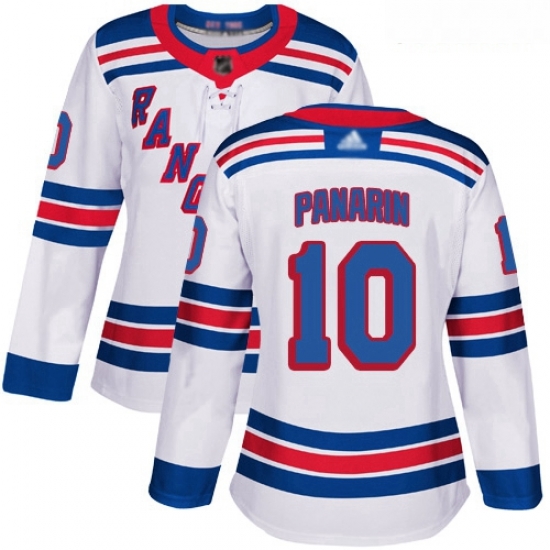 Rangers #10 Artemi Panarin White Road Authentic Women Stitched Hockey Jersey Rangers #10 Artemi Panarin White Road Authentic Women Stitched Hockey Jersey