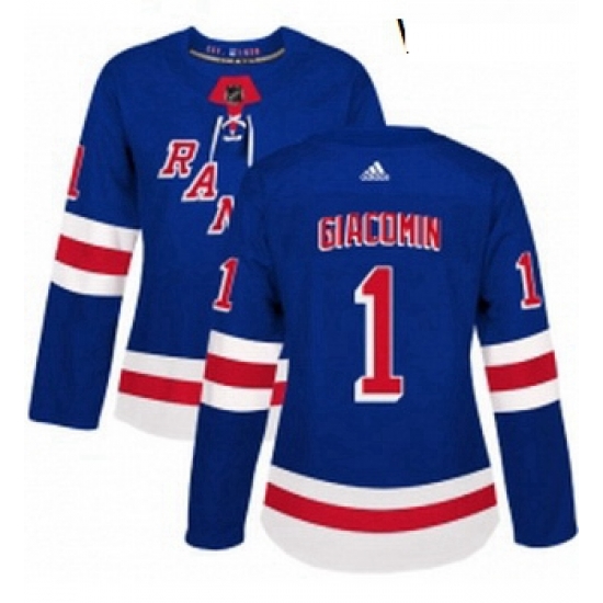 Womens Adidas New York Rangers 1 Eddie Giacomin Authentic Royal Blue Home NHL Jersey Womens Adidas New York Rangers 1 Eddie Giacomin Authentic Royal Blue Home NHL Jersey