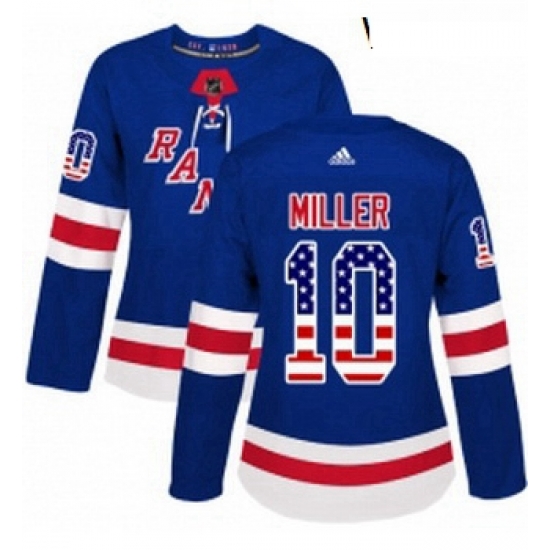 Womens Adidas New York Rangers 10 JT Miller Authentic Royal Blue USA Flag Fashion NHL Jersey Womens Adidas New York Rangers 10 JT Miller Authentic Royal Blue USA Flag Fashion NHL Jersey