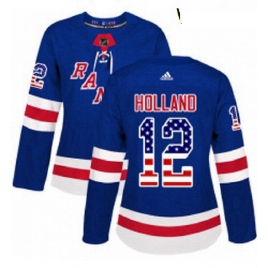 Womens Adidas New York Rangers 12 Peter Holland Authentic Royal Blue USA Flag Fashion NHL Jersey Womens Adidas New York Rangers 12 Peter Holland Authentic Royal Blue USA Flag Fashion NHL Jersey