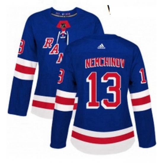 Womens Adidas New York Rangers 13 Sergei Nemchinov Premier Royal Blue Home NHL Jersey Womens Adidas New York Rangers 13 Sergei Nemchinov Premier Royal Blue Home NHL Jersey