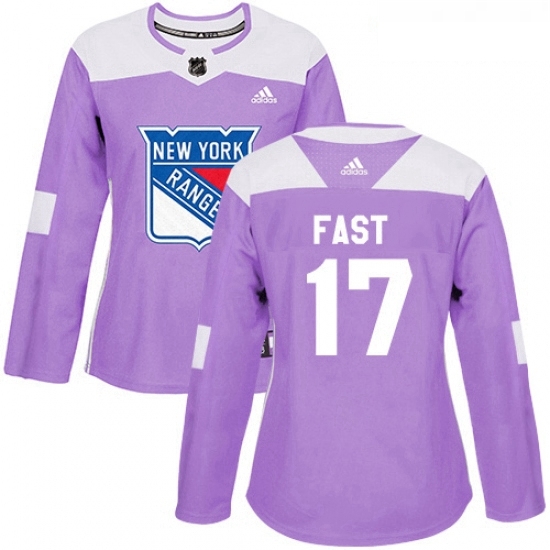 Womens Adidas New York Rangers 17 Jesper Fast Authentic Purple Fights Cancer Practice NHL Jersey Womens Adidas New York Rangers 17 Jesper Fast Authentic Purple Fights Cancer Practice NHL Jersey
