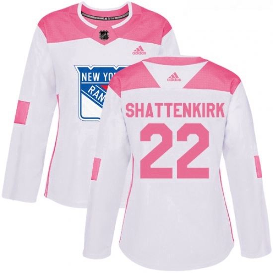Womens Adidas New York Rangers 22 Kevin Shattenkirk Authentic WhitePink Fashion NHL Jersey Womens Adidas New York Rangers 22 Kevin Shattenkirk Authentic WhitePink Fashion NHL Jersey