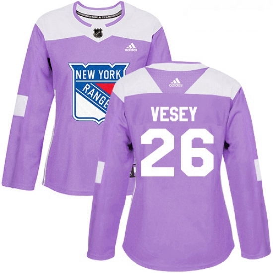 Womens Adidas New York Rangers 26 Jimmy Vesey Authentic Purple Fights Cancer Practice NHL Jersey Womens Adidas New York Rangers 26 Jimmy Vesey Authentic Purple Fights Cancer Practice NHL Jersey