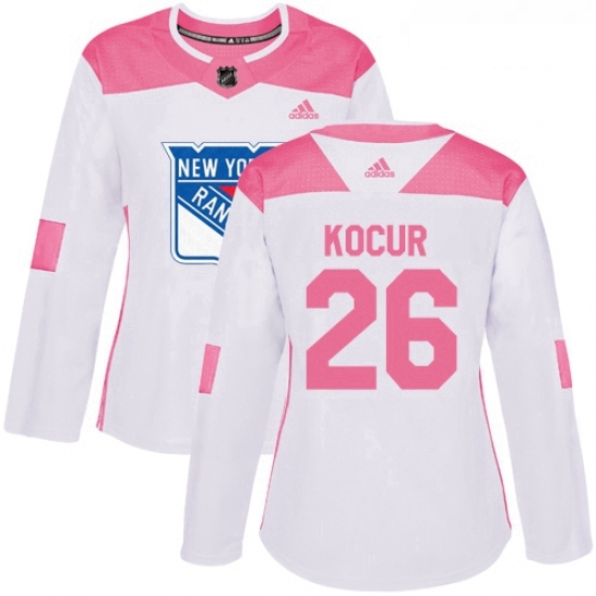 Womens Adidas New York Rangers 26 Joe Kocur Authentic WhitePink Fashion NHL Jersey Womens Adidas New York Rangers 26 Joe Kocur Authentic WhitePink Fashion NHL Jersey
