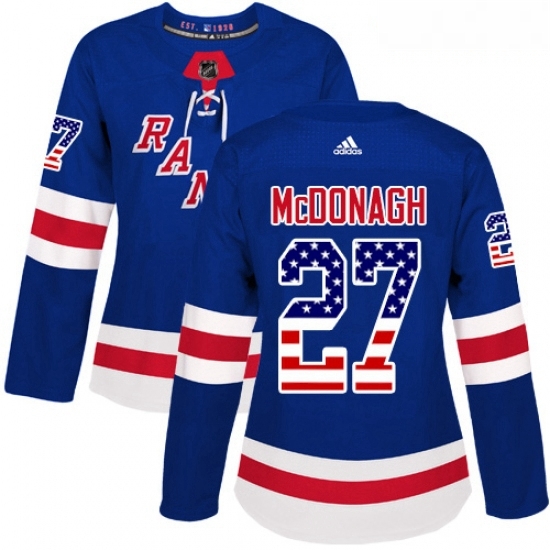 Womens Adidas New York Rangers 27 Ryan McDonagh Authentic Royal Blue USA Flag Fashion NHL Jersey Womens Adidas New York Rangers 27 Ryan McDonagh Authentic Royal Blue USA Flag Fashion NHL Jersey
