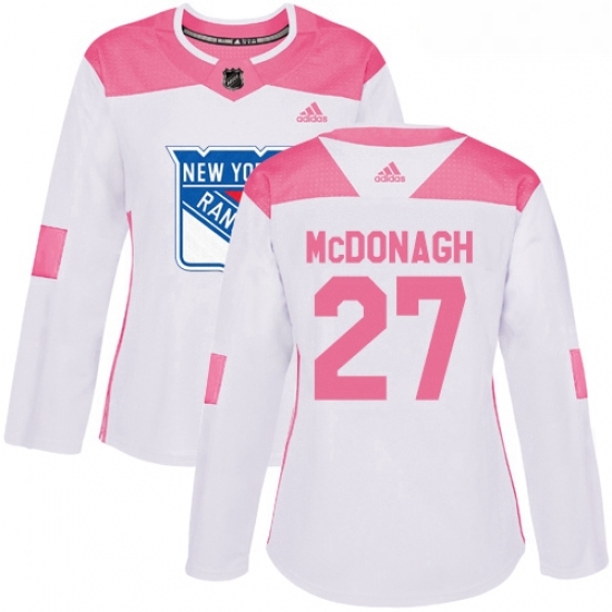 Womens Adidas New York Rangers 27 Ryan McDonagh Authentic WhitePink Fashion NHL Jersey Womens Adidas New York Rangers 27 Ryan McDonagh Authentic WhitePink Fashion NHL Jersey