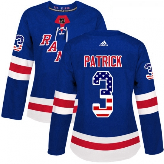 Womens Adidas New York Rangers 3 James Patrick Authentic Royal Blue USA Flag Fashion NHL Jersey Womens Adidas New York Rangers 3 James Patrick Authentic Royal Blue USA Flag Fashion NHL Jersey
