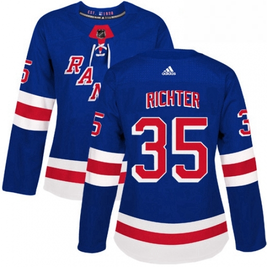 Womens Adidas New York Rangers 35 Mike Richter Authentic Royal Blue Home NHL Jersey Womens Adidas New York Rangers 35 Mike Richter Authentic Royal Blue Home NHL Jersey