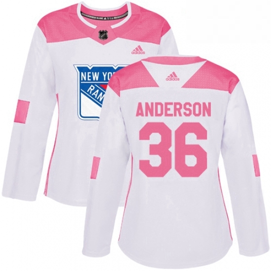 Womens Adidas New York Rangers 36 Glenn Anderson Authentic WhitePink Fashion NHL Jersey Womens Adidas New York Rangers 36 Glenn Anderson Authentic WhitePink Fashion NHL Jersey