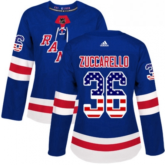 Womens Adidas New York Rangers 36 Mats Zuccarello Authentic Royal Blue USA Flag Fashion NHL Jersey Womens Adidas New York Rangers 36 Mats Zuccarello Authentic Royal Blue USA Flag Fashion NHL Jersey
