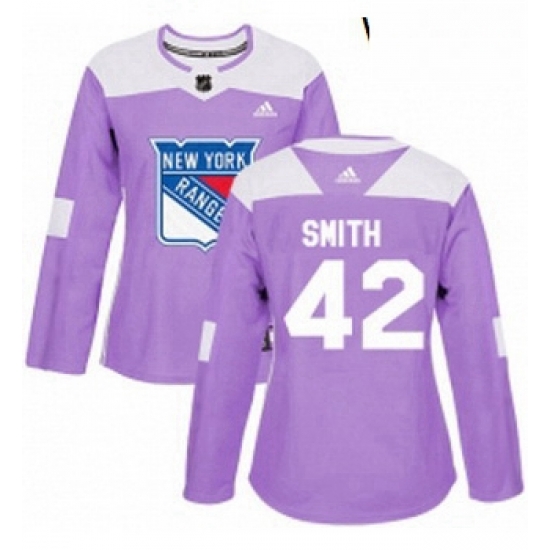 Womens Adidas New York Rangers 42 Brendan Smith Authentic Purple Fights Cancer Practice NHL Jersey Womens Adidas New York Rangers 42 Brendan Smith Authentic Purple Fights Cancer Practice NHL Jersey