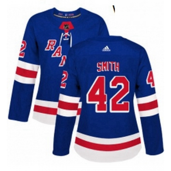 Womens Adidas New York Rangers 42 Brendan Smith Authentic Royal Blue Home NHL Jersey Womens Adidas New York Rangers 42 Brendan Smith Authentic Royal Blue Home NHL Jersey