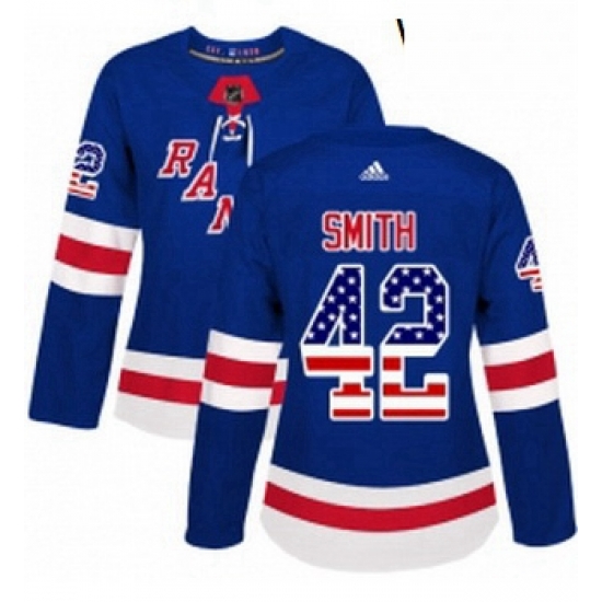 Womens Adidas New York Rangers 42 Brendan Smith Authentic Royal Blue USA Flag Fashion NHL Jersey Womens Adidas New York Rangers 42 Brendan Smith Authentic Royal Blue USA Flag Fashion NHL Jersey