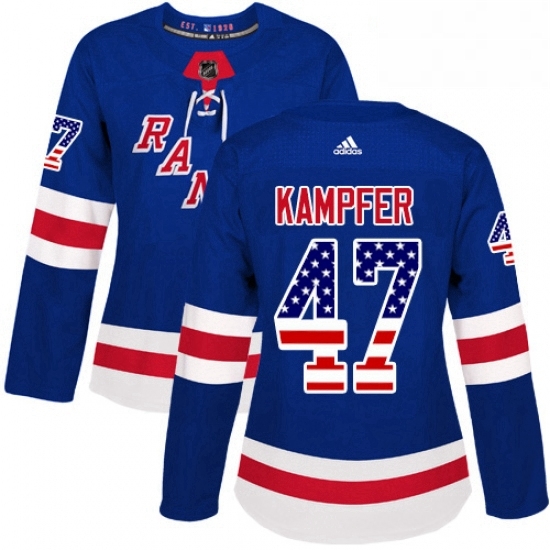 Womens Adidas New York Rangers 47 Steven Kampfer Authentic Royal Blue USA Flag Fashion NHL Jersey Womens Adidas New York Rangers 47 Steven Kampfer Authentic Royal Blue USA Flag Fashion NHL Jersey