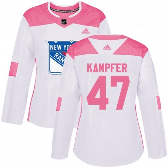 Womens Adidas New York Rangers 47 Steven Kampfer Authentic WhitePink Fashion NHL Jersey Womens Adidas New York Rangers 47 Steven Kampfer Authentic WhitePink Fashion NHL Jersey