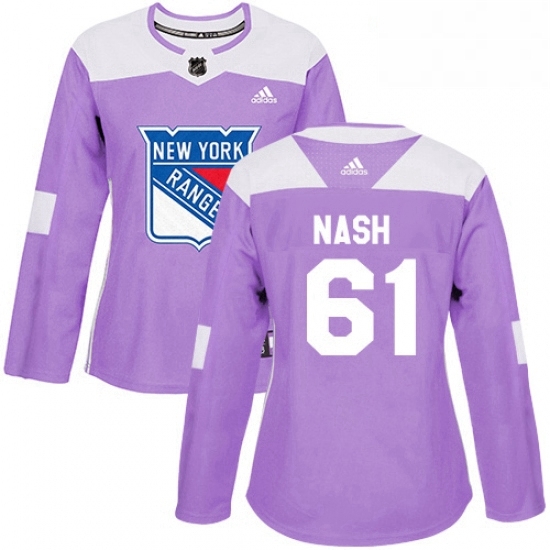 Womens Adidas New York Rangers 61 Rick Nash Authentic Purple Fights Cancer Practice NHL Jersey Womens Adidas New York Rangers 61 Rick Nash Authentic Purple Fights Cancer Practice NHL Jersey