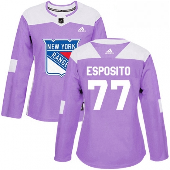 Womens Adidas New York Rangers 77 Phil Esposito Authentic Purple Fights Cancer Practice NHL Jersey Womens Adidas New York Rangers 77 Phil Esposito Authentic Purple Fights Cancer Practice NHL Jersey