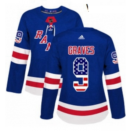 Womens Adidas New York Rangers 9 Adam Graves Authentic Royal Blue USA Flag Fashion NHL Jersey Womens Adidas New York Rangers 9 Adam Graves Authentic Royal Blue USA Flag Fashion NHL Jersey