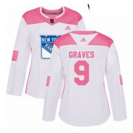 Womens Adidas New York Rangers 9 Adam Graves Authentic WhitePink Fashion NHL Jersey Womens Adidas New York Rangers 9 Adam Graves Authentic WhitePink Fashion NHL Jersey