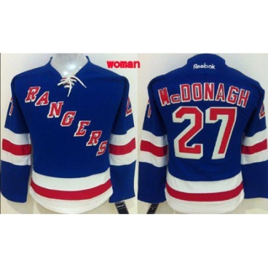 Womens New York Rangers #27 Ryan McDonagh Blue Home Stitched NHL Jersey Womens New York Rangers #27 Ryan McDonagh Blue Home Stitched NHL Jersey