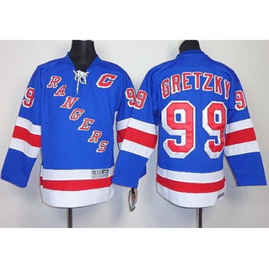 Kids New York Rangers #99 Wayne Gretzky Blue NHL Jerseys Kids New York Rangers #99 Wayne Gretzky Blue NHL Jerseys