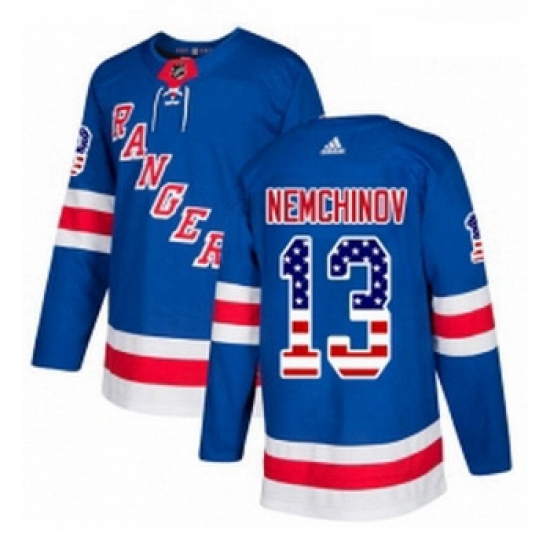 Youth Adidas New York Rangers 13 Sergei Nemchinov Authentic Royal Blue USA Flag Fashion NHL Jersey Youth Adidas New York Rangers 13 Sergei Nemchinov Authentic Royal Blue USA Flag Fashion NHL Jersey