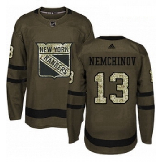 Youth Adidas New York Rangers 13 Sergei Nemchinov Premier Green Salute to Service NHL Jersey Youth Adidas New York Rangers 13 Sergei Nemchinov Premier Green Salute to Service NHL Jersey