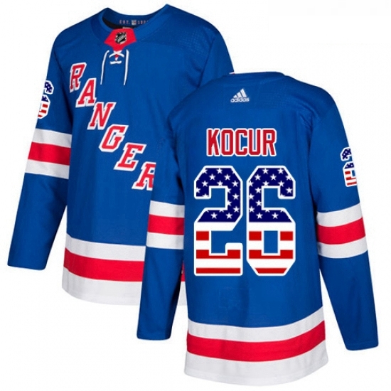 Youth Adidas New York Rangers 26 Joe Kocur Authentic Royal Blue USA Flag Fashion NHL Jersey Youth Adidas New York Rangers 26 Joe Kocur Authentic Royal Blue USA Flag Fashion NHL Jersey