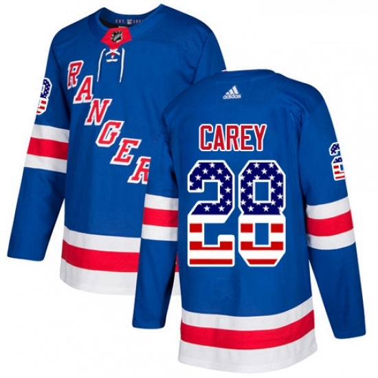 Youth Adidas New York Rangers 28 Paul Carey Authentic Royal Blue USA Flag Fashion NHL Jersey Youth Adidas New York Rangers 28 Paul Carey Authentic Royal Blue USA Flag Fashion NHL Jersey