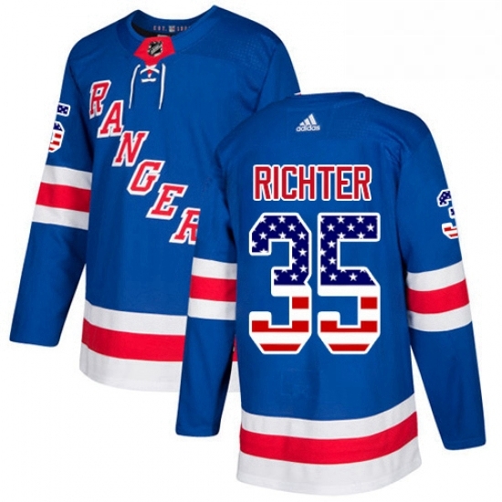 Youth Adidas New York Rangers 35 Mike Richter Authentic Royal Blue USA Flag Fashion NHL Jersey Youth Adidas New York Rangers 35 Mike Richter Authentic Royal Blue USA Flag Fashion NHL Jersey