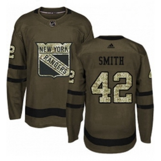 Youth Adidas New York Rangers 42 Brendan Smith Authentic Green Salute to Service NHL Jersey Youth Adidas New York Rangers 42 Brendan Smith Authentic Green Salute to Service NHL Jersey