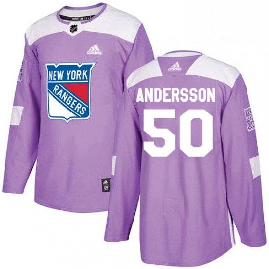 Youth Adidas New York Rangers 50 Lias Andersson Authentic Purple Fights Cancer Practice NHL Jersey Youth Adidas New York Rangers 50 Lias Andersson Authentic Purple Fights Cancer Practice NHL Jersey