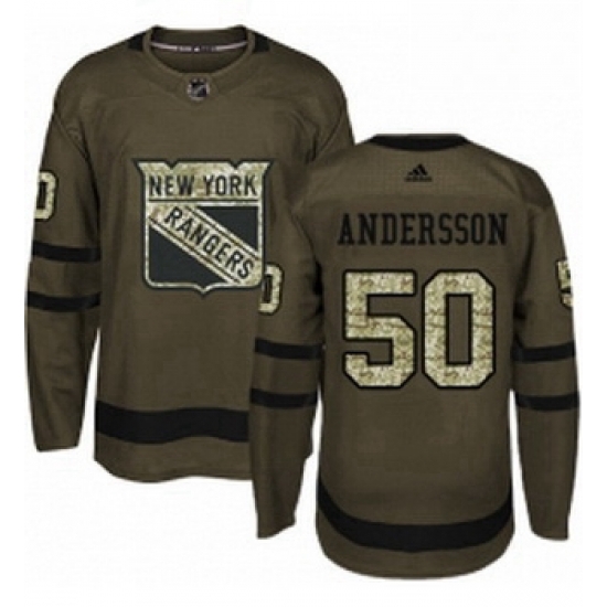 Youth Adidas New York Rangers 50 Lias Andersson Premier Green Salute to Service NHL Jersey Youth Adidas New York Rangers 50 Lias Andersson Premier Green Salute to Service NHL Jersey