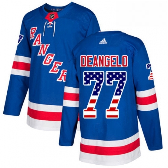Youth Adidas New York Rangers 77 Anthony DeAngelo Authentic Royal Blue USA Flag Fashion NHL Jersey Youth Adidas New York Rangers 77 Anthony DeAngelo Authentic Royal Blue USA Flag Fashion NHL Jersey